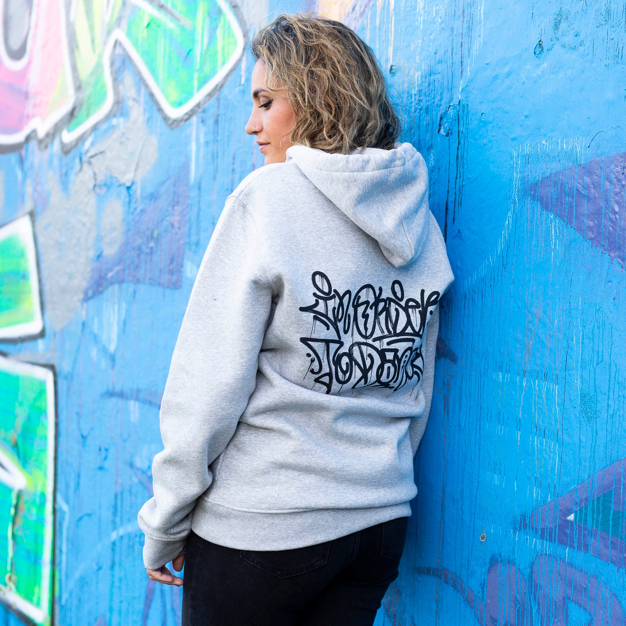 R&S Records Graffiti Unisex Hoodie - Grey